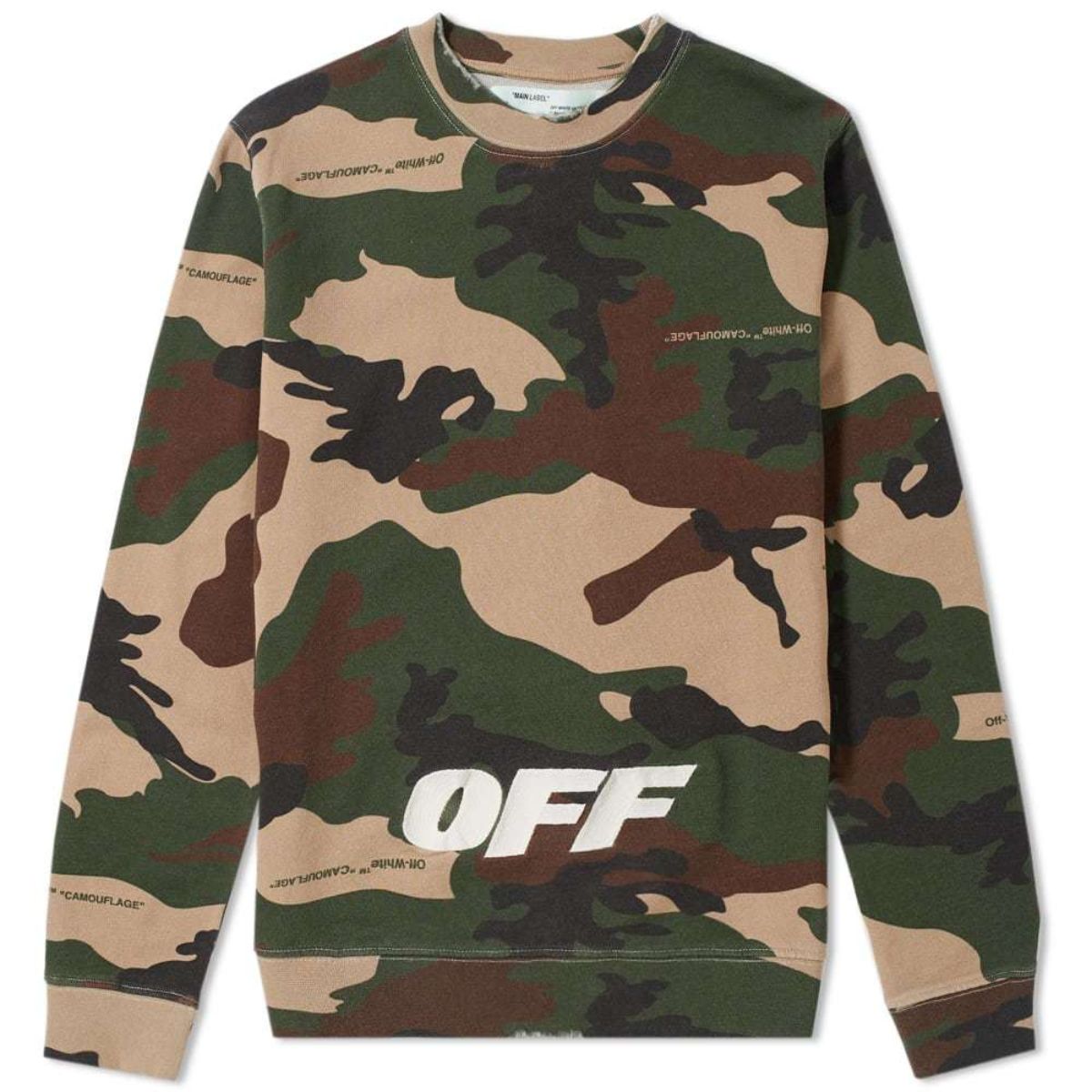 Off White Camo Crewneck Sweater