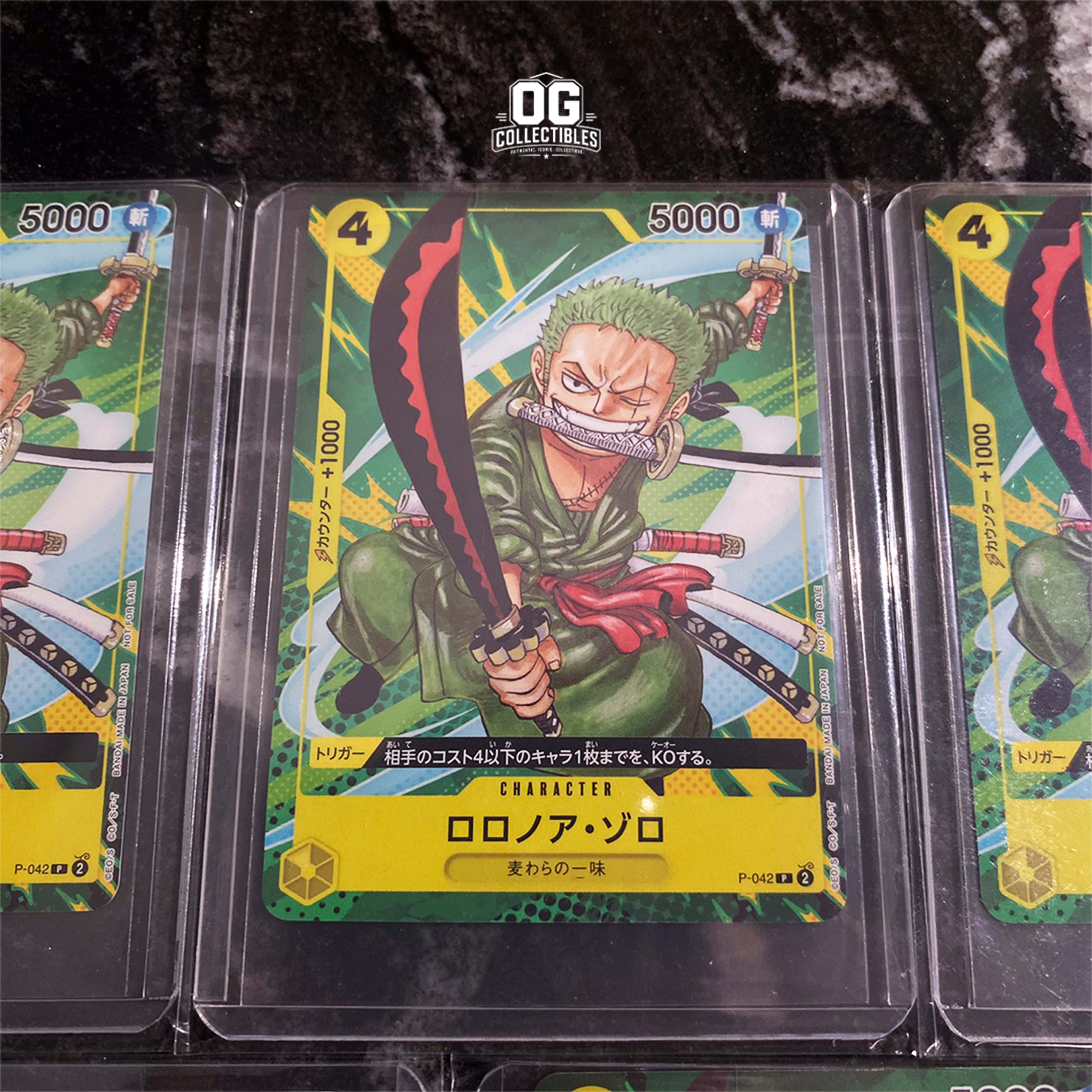 One Piece Card Game Roronoa Zoro P P-042 Sikyo JUMP 2023.9 Freebie Revised