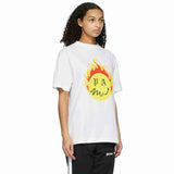 Palm Angels Burning Head Loose T-shirt Black Yellow