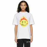 Palm Angels Burning Head Loose T-shirt Black Yellow