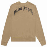 Palm Angels GD Curved Logo Crewneck Beige Black