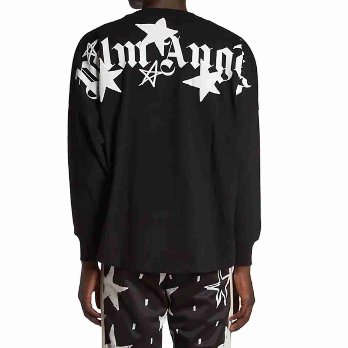 Palm Angels Shooting Stars Long Sleeve T-shirt Black