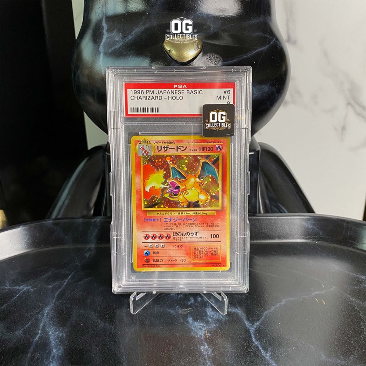 Pokemon TCG PSA 9 1996 Charizard Holo Japanese Basic PM 006