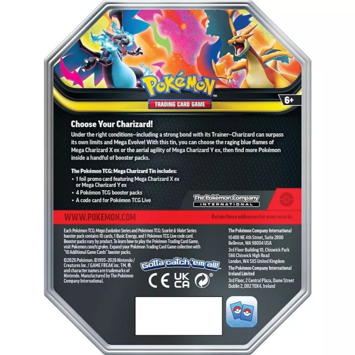 Pokemon TCG Mega Charzard X Tin Sealed Card English