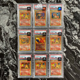 Pokémon Charizard PSA Slab Collection (1996–2023) – 9 Card Set