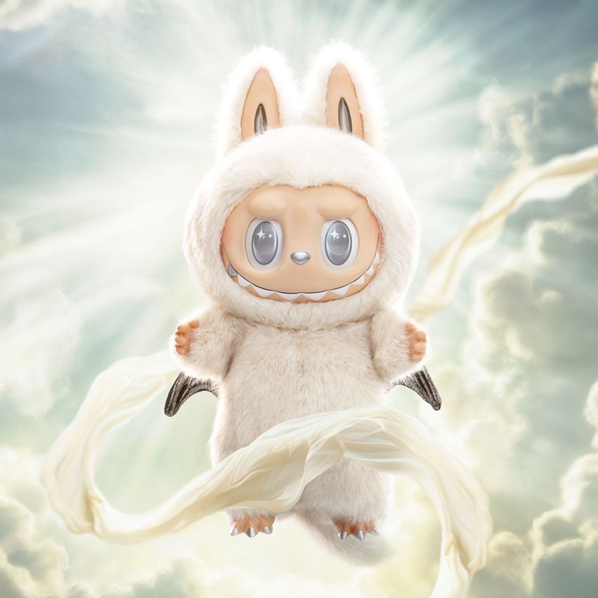 Pop Mart The Monsters Labubu Zimomo Angel in Clouds Plush Doll