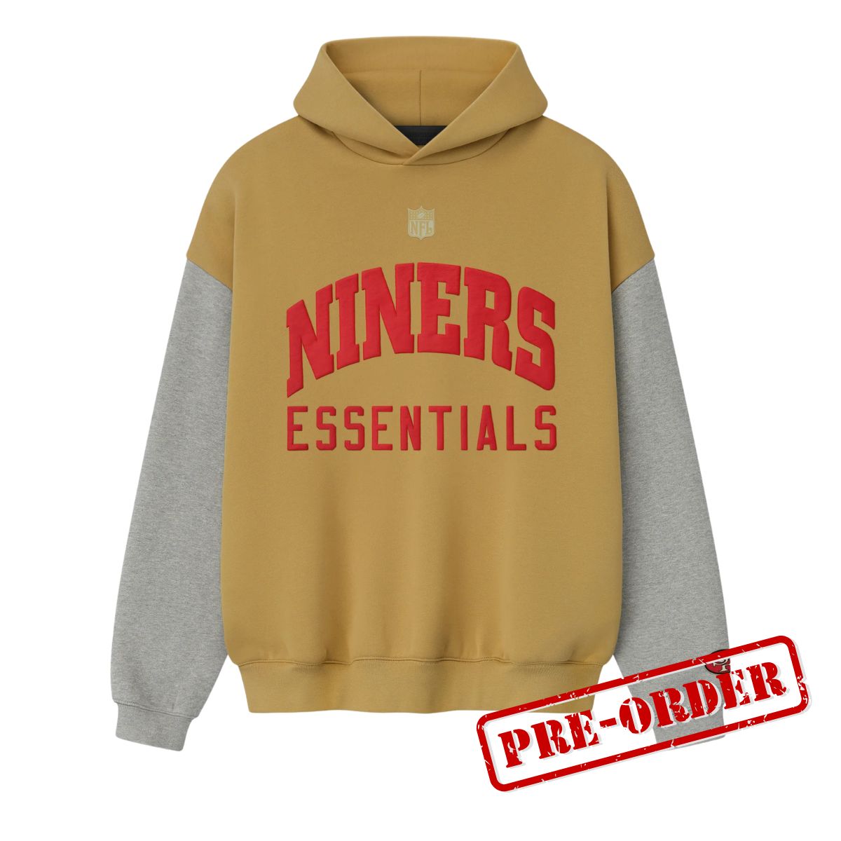 Fear Of God Essentials Forty Niners Sport Hoodie Prairie Sand Concrete Heather