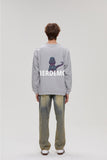 Fier De Moi Cute Dragon Print LS Sweatshirt Grey