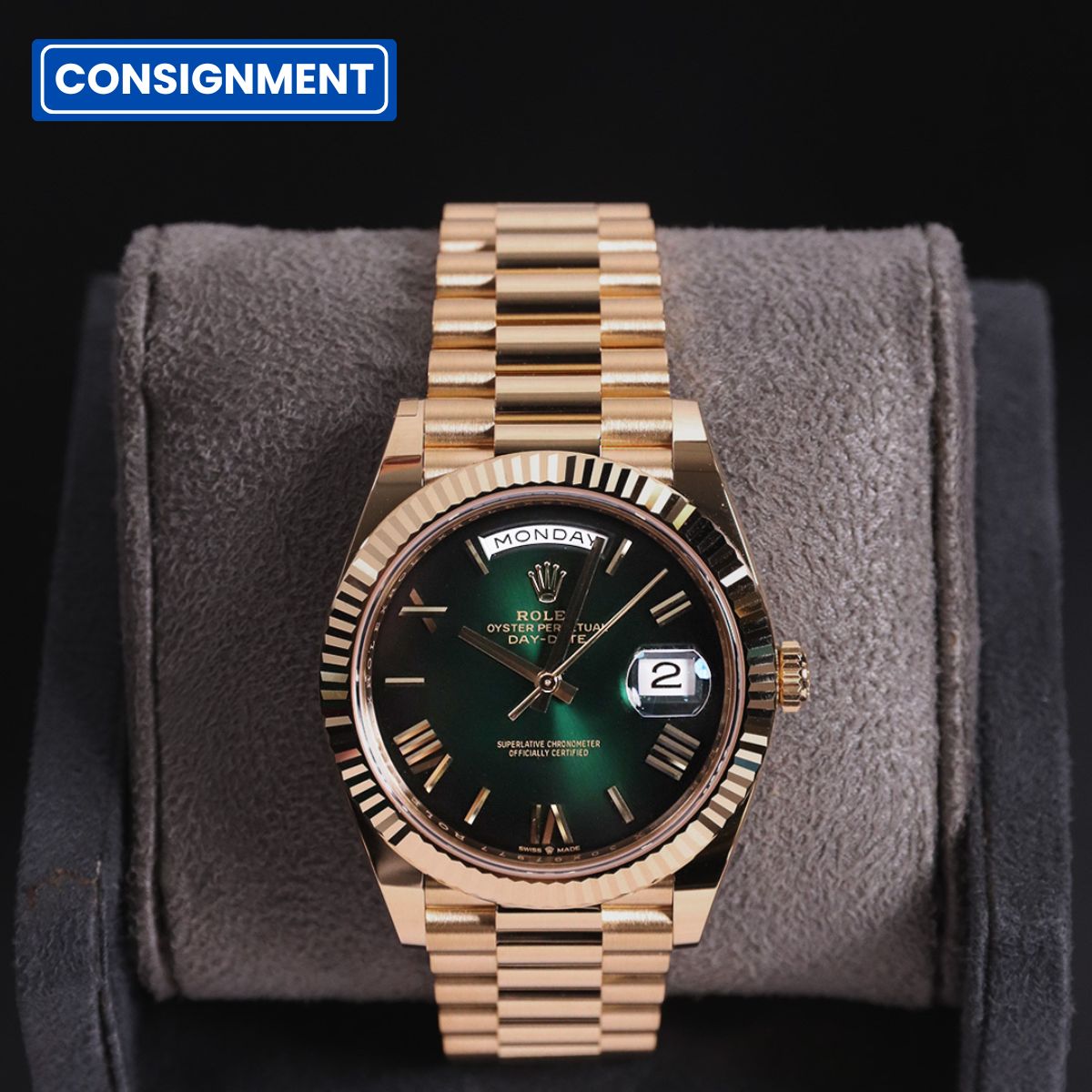 Daydate 40 YG Green Ombre Roman 228238