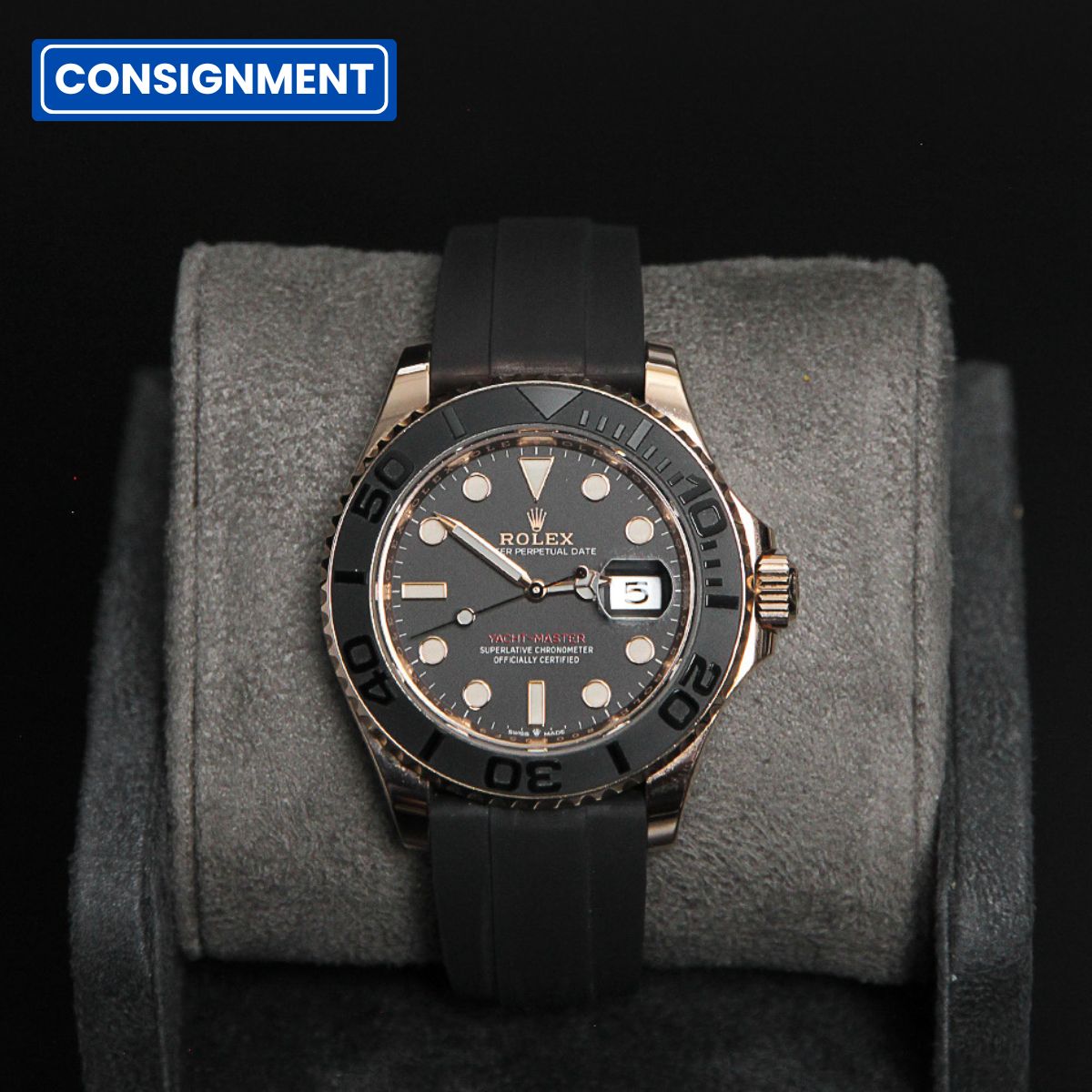 Yacht Master 40 RG Black Dial Oysterlex 126655