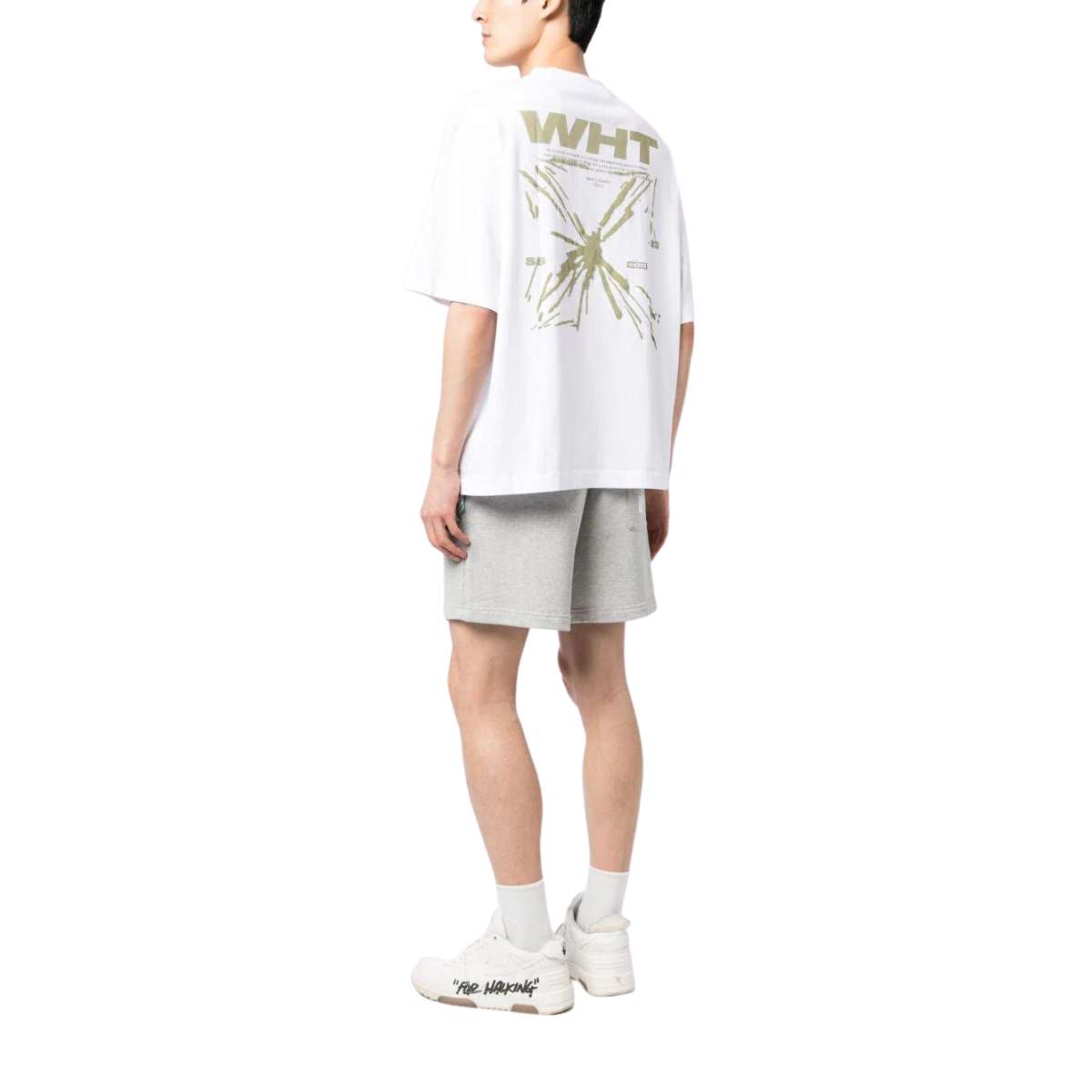 Off White Splash Arrow Over Skate T-Shirt White Beige