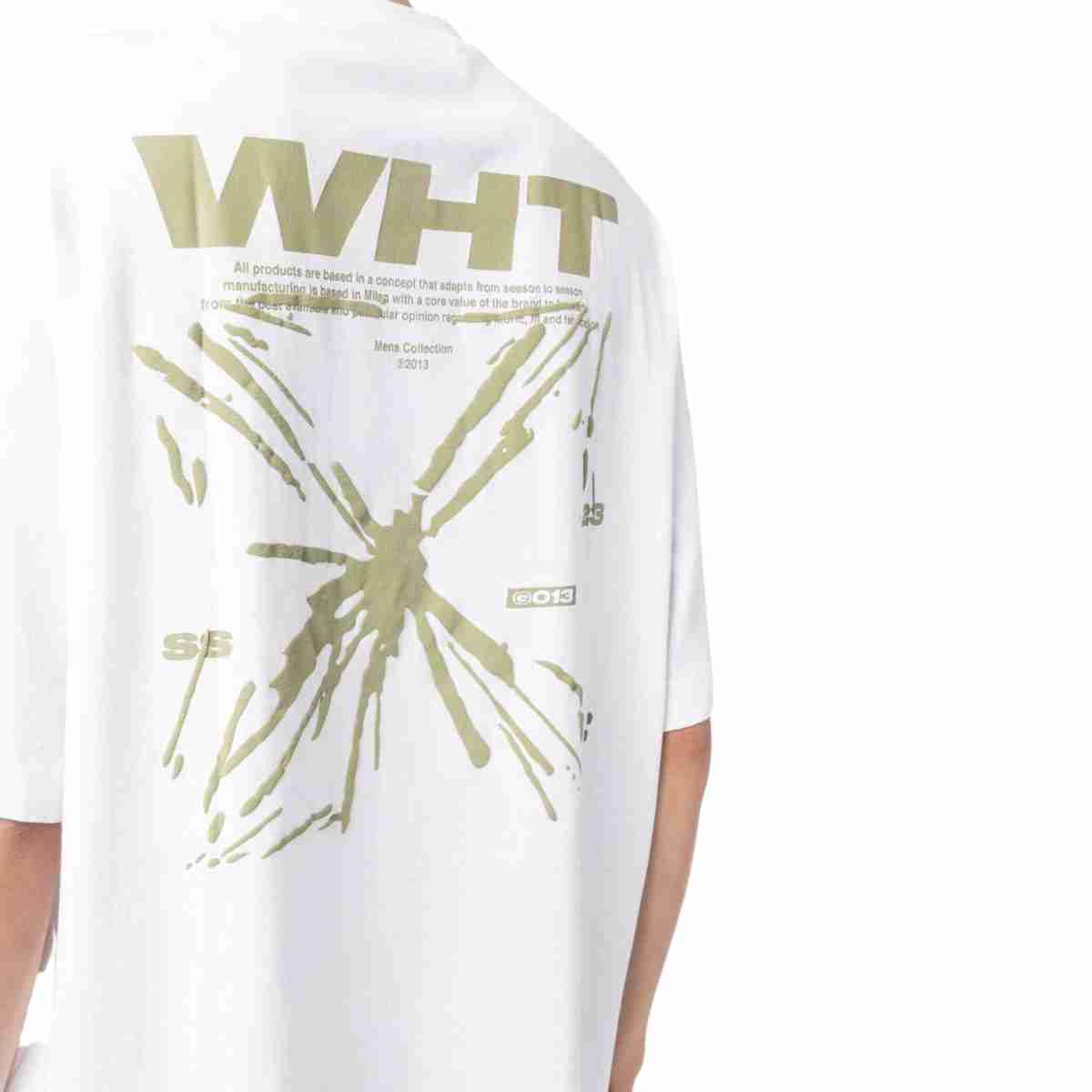 Off White Splash Arrow Over Skate T-Shirt White Beige