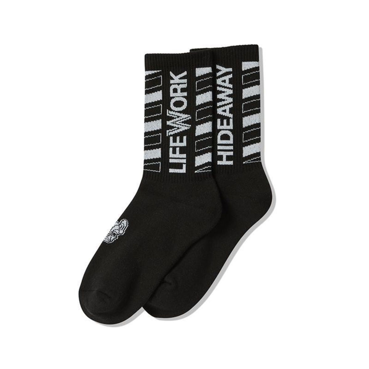 LifeWork Striped Big Logo Crew Socks