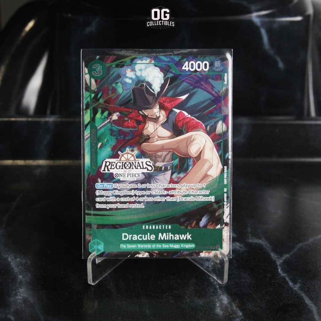 One Piece Card Dracule Mihawk SR Participation ST12-003 EN Promotional Card Regional Pack 2026 Vol.1