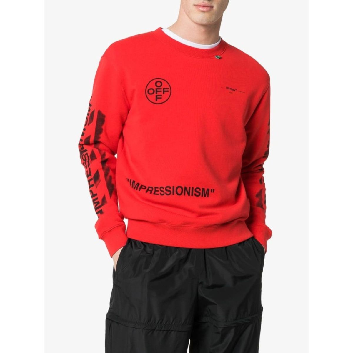 Off White Diagonal Stencil Crewneck Sweater