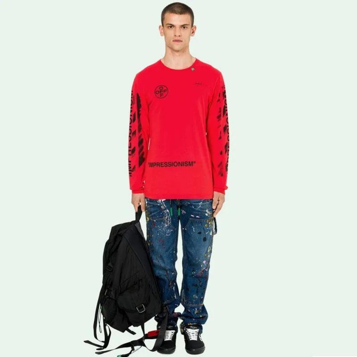 Off White Stencil Long Sleeve T-Shirt T-shirt