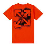 Off White Stencil S/S Slim Fit T-shirt Orange Black