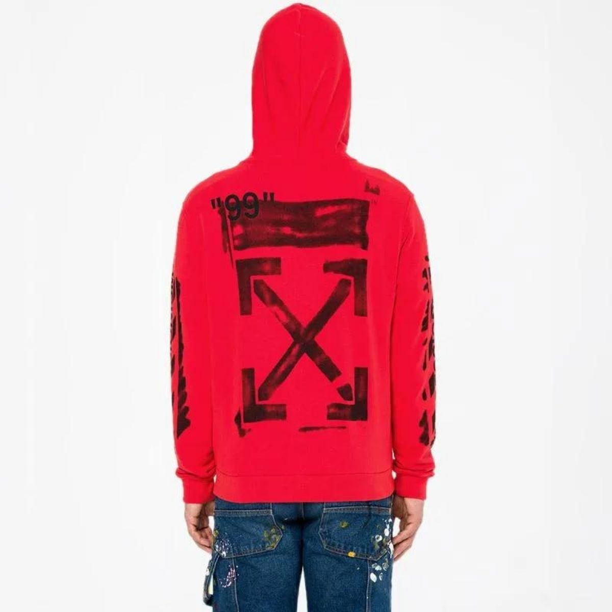 Off White Stencil Zip Jaket Hoodie