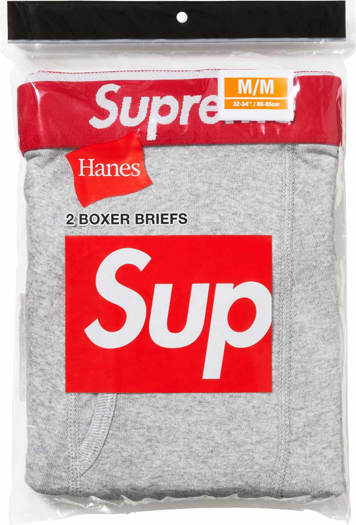 Supreme Hanes Boxer Briefs (2 Pack) Grey