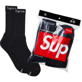 Supreme Hanes Crew Socks Kaos Kaki (4 PACK)