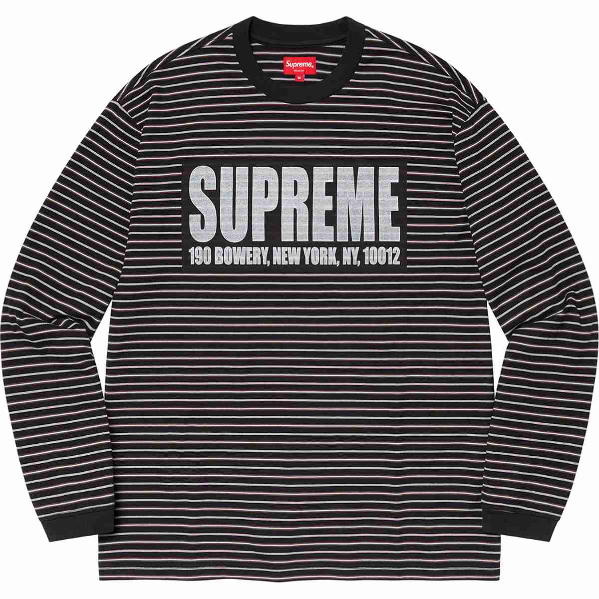 Supreme Thin Stripe Long Sleeve Top Black