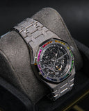 AP RO Frosted WG Openworked Rainbow Baguette Bezel 15412BC.YG.1224BC.03-B