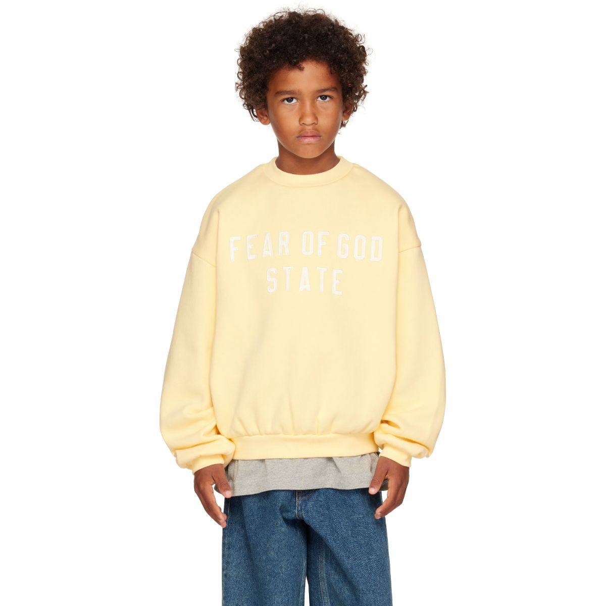 Fear Of God Essentials State Kids 90s Fit Fleece Crewneck Sweatshirt