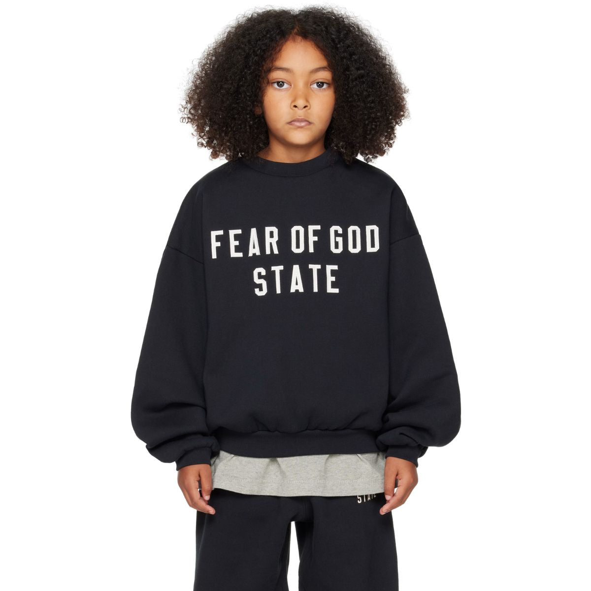 Fear Of God Essentials State Kids 90s Fit Fleece Crewneck Sweatshirt