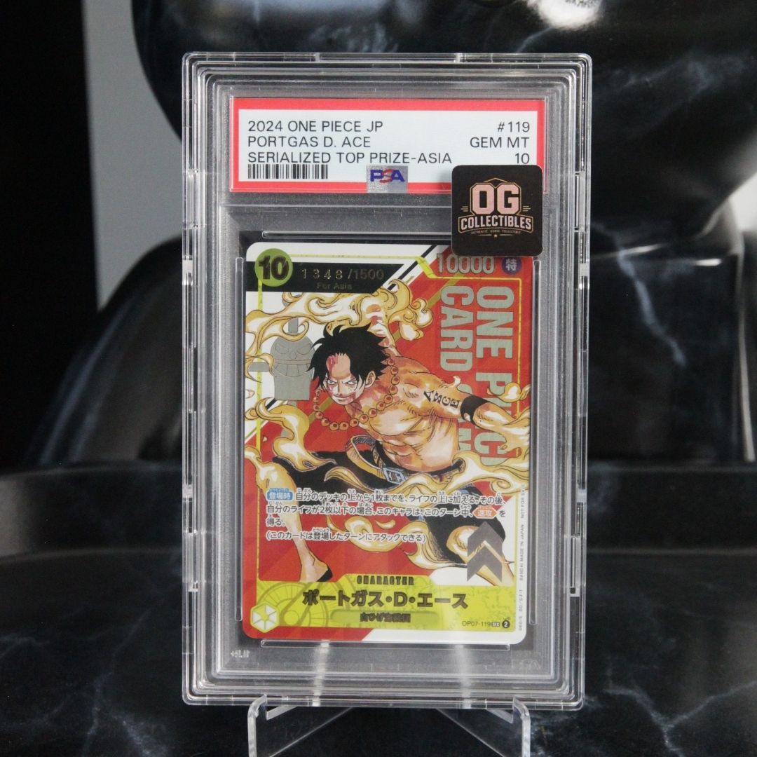 One Piece Card PSA 10 OP07-119 Portgas D Ace SEC-P Serial Number Opened Flagship Battle Souvenir For Japan