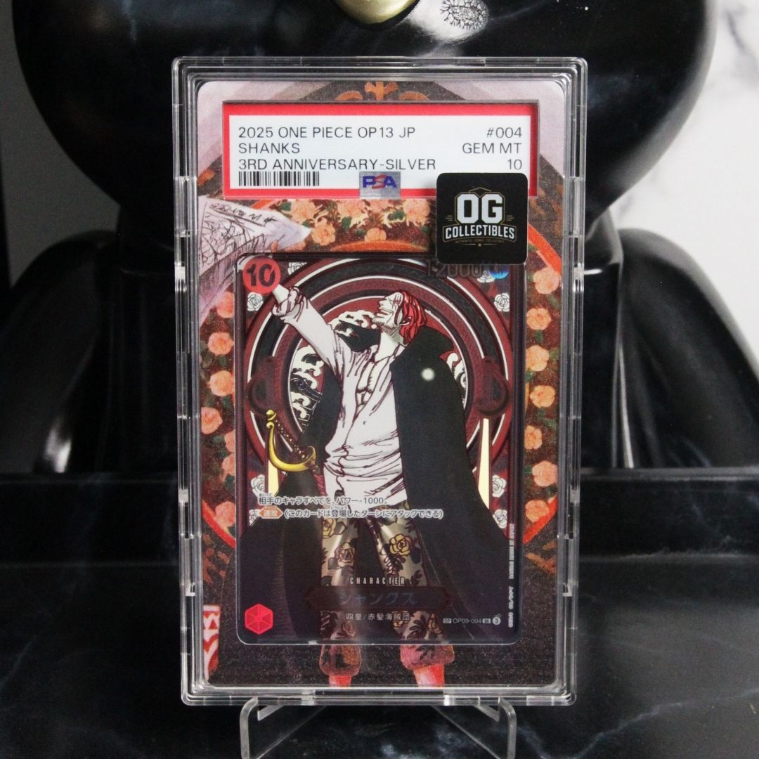 One Piece PSA 10 OP09-004 Shanks Silver Background SR-SPC