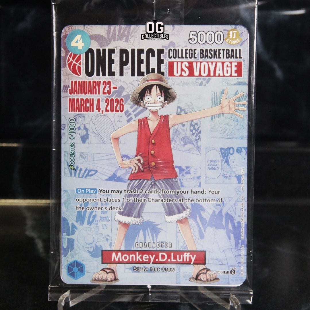 One Piece Monkey.D.Luffy sealed P-055 EN Promotional Card College Basketball Us Voyage