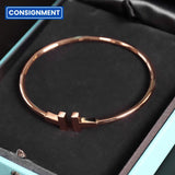 Tiffany T Wire Bracelet in Rose Gold 60010744