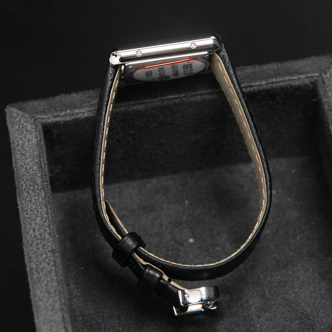 Cartier Tank Must SolarBeat Small Steel Black Calfskin Leather WSTA0119