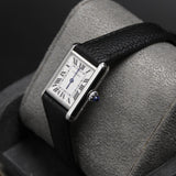 Cartier Tank Must SolarBeat Small Steel Black Calfskin Leather WSTA0119