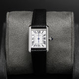 Cartier Tank Must SolarBeat Small Steel Black Calfskin Leather WSTA0119