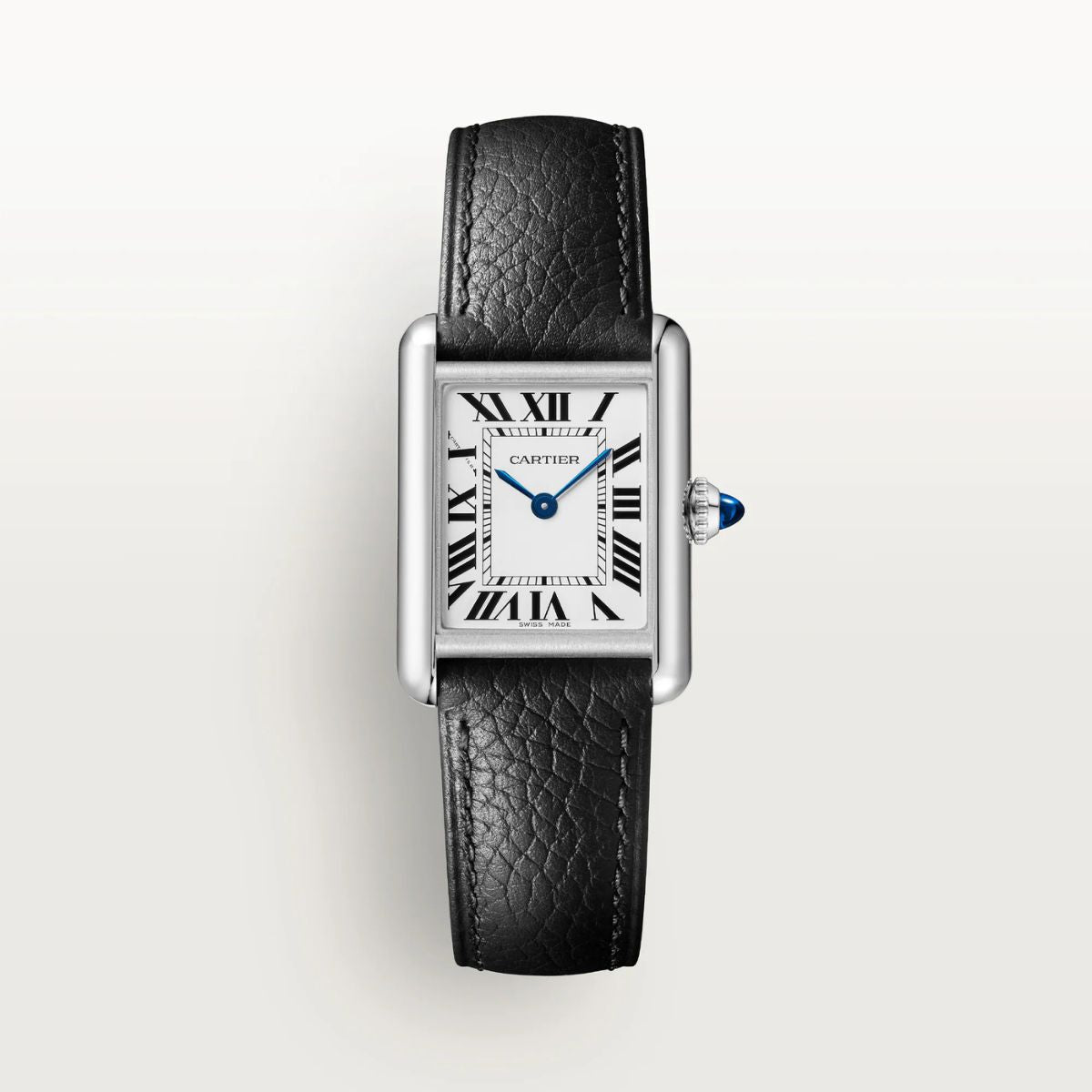 Cartier Tank Must SolarBeat Small Steel Black Calfskin Leather WSTA0119