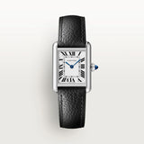 Cartier Tank Must SolarBeat Small Steel Black Calfskin Leather WSTA0119