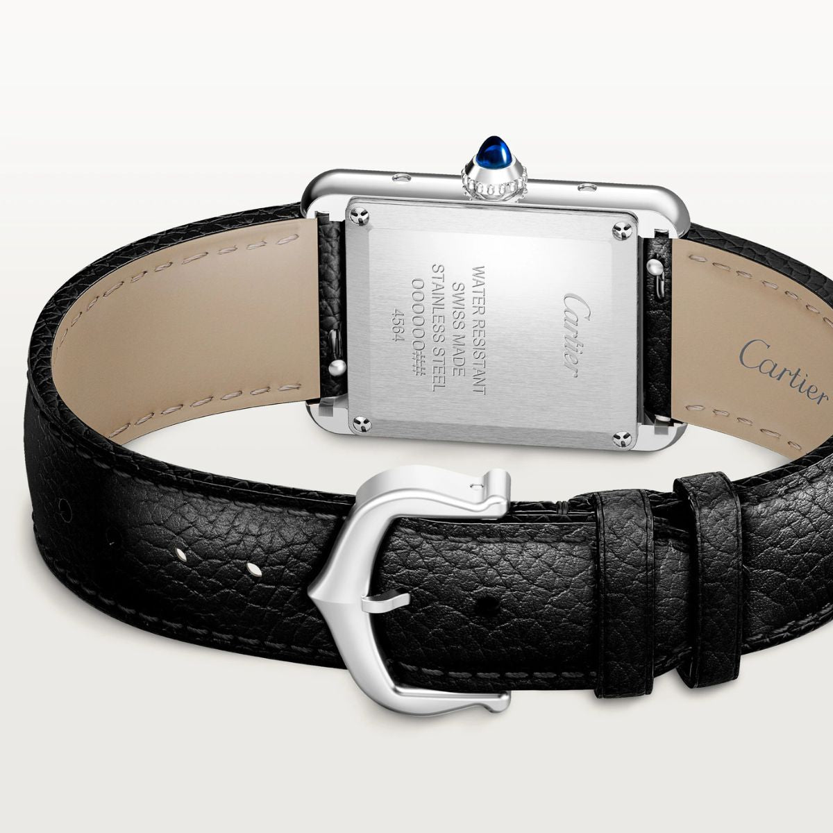 Cartier Tank Must SolarBeat Small Steel Black Calfskin Leather WSTA0119