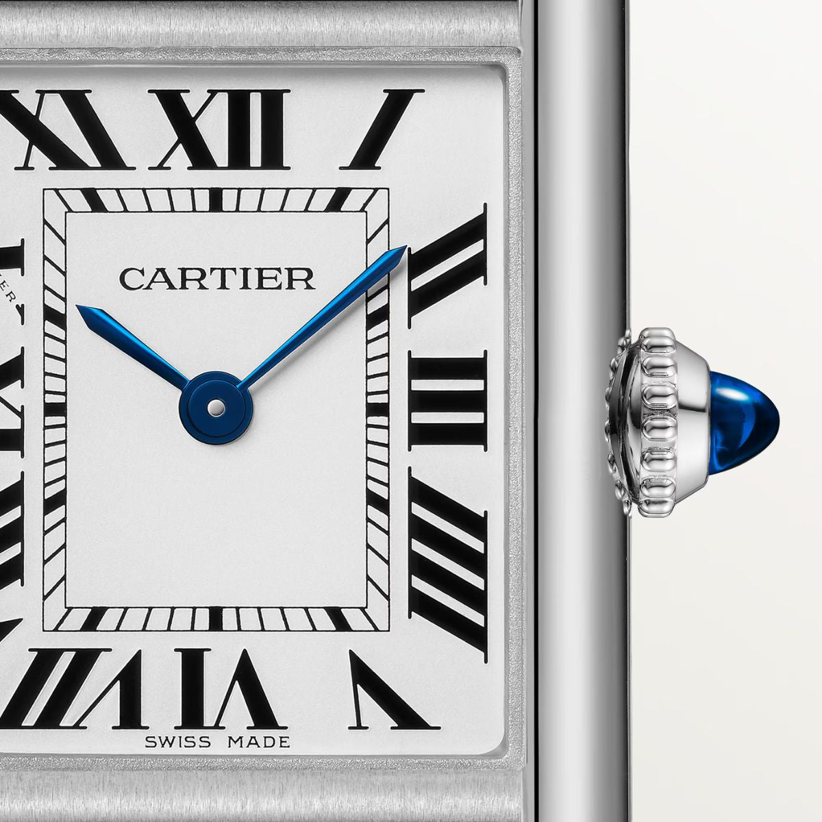 Cartier Tank Must SolarBeat Small Steel Black Calfskin Leather WSTA0119