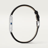 Cartier Tank Must SolarBeat Large Steel Black Calfskin Leather WSTA0120