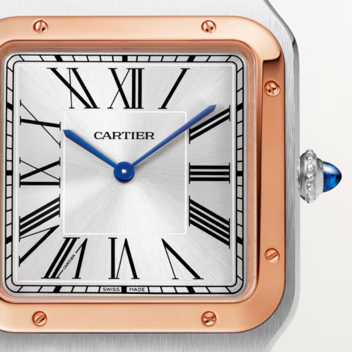 Cartier Santos Dumont Extra Large Two Tone RG Croco Strap W2SA0017
