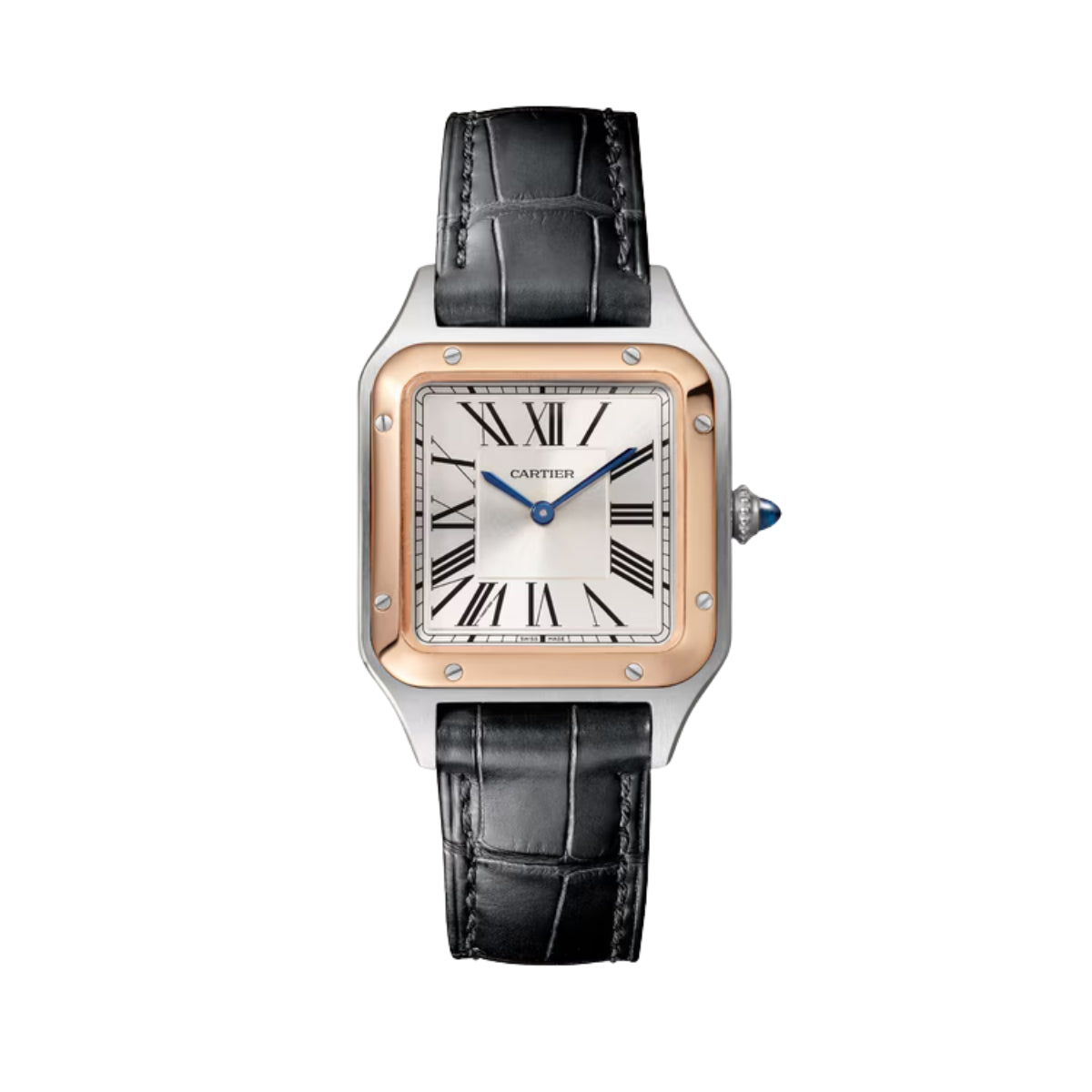 Cartier Santos Dumont Small RG Case Croco Strap W2SA0038