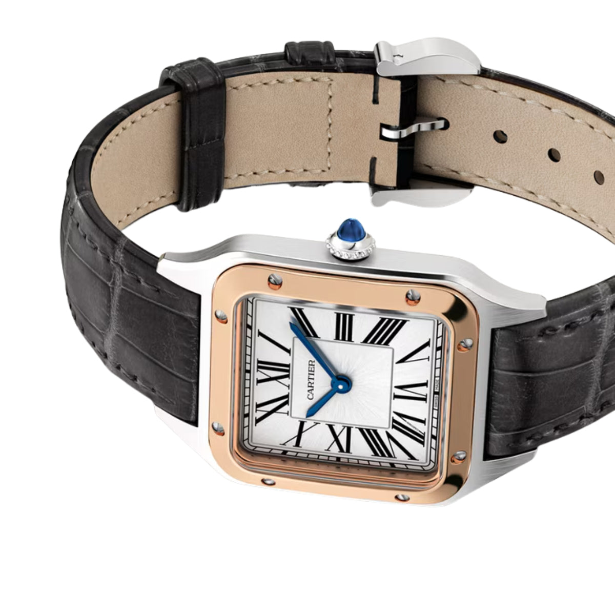 Cartier Santos Dumont Small RG Case Croco Strap W2SA0038