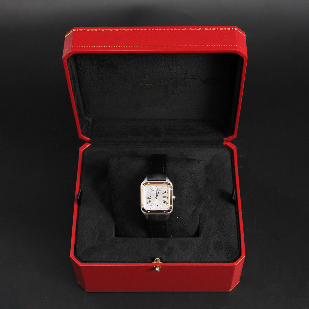 Cartier 38 Santos Dumont Small Silver Dial Two Tone W2SA0038