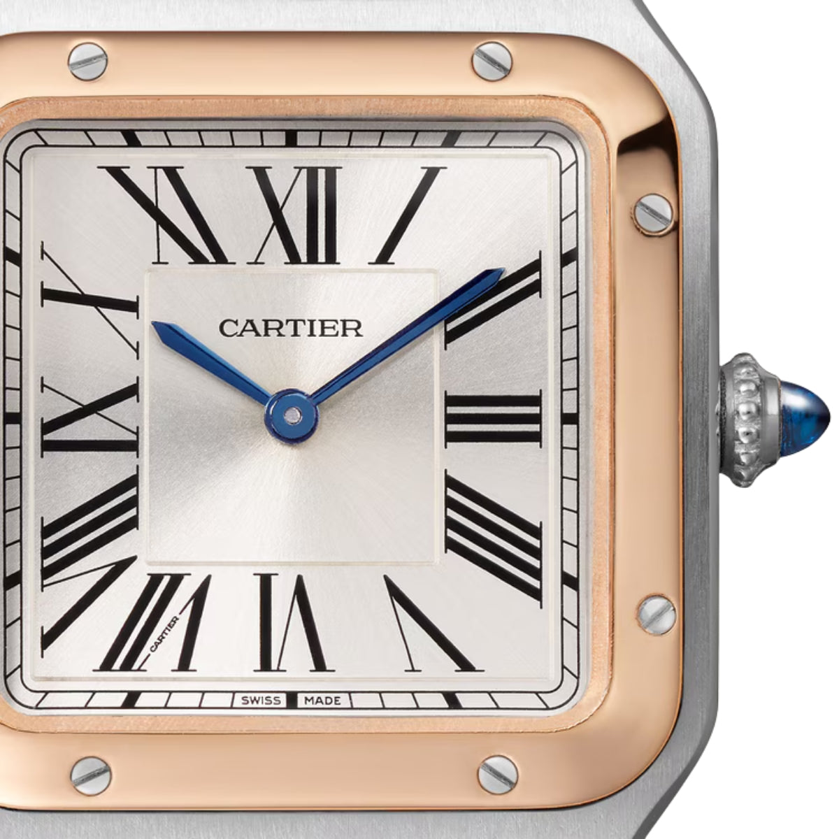 Cartier Santos Dumont Small RG Case Croco Strap W2SA0038