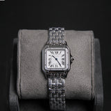 Cartier 27 Panthère Medium White Dial Diamond Bezel W4PN0018