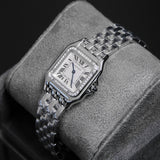 Cartier 27 Panthère Medium White Dial Diamond Bezel W4PN0018