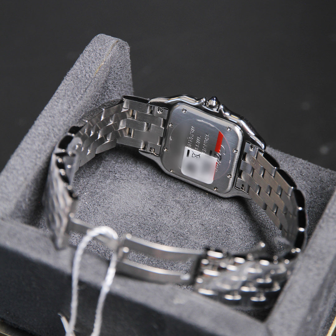 Cartier 27 Panthère Medium White Dial Diamond Bezel W4PN0018