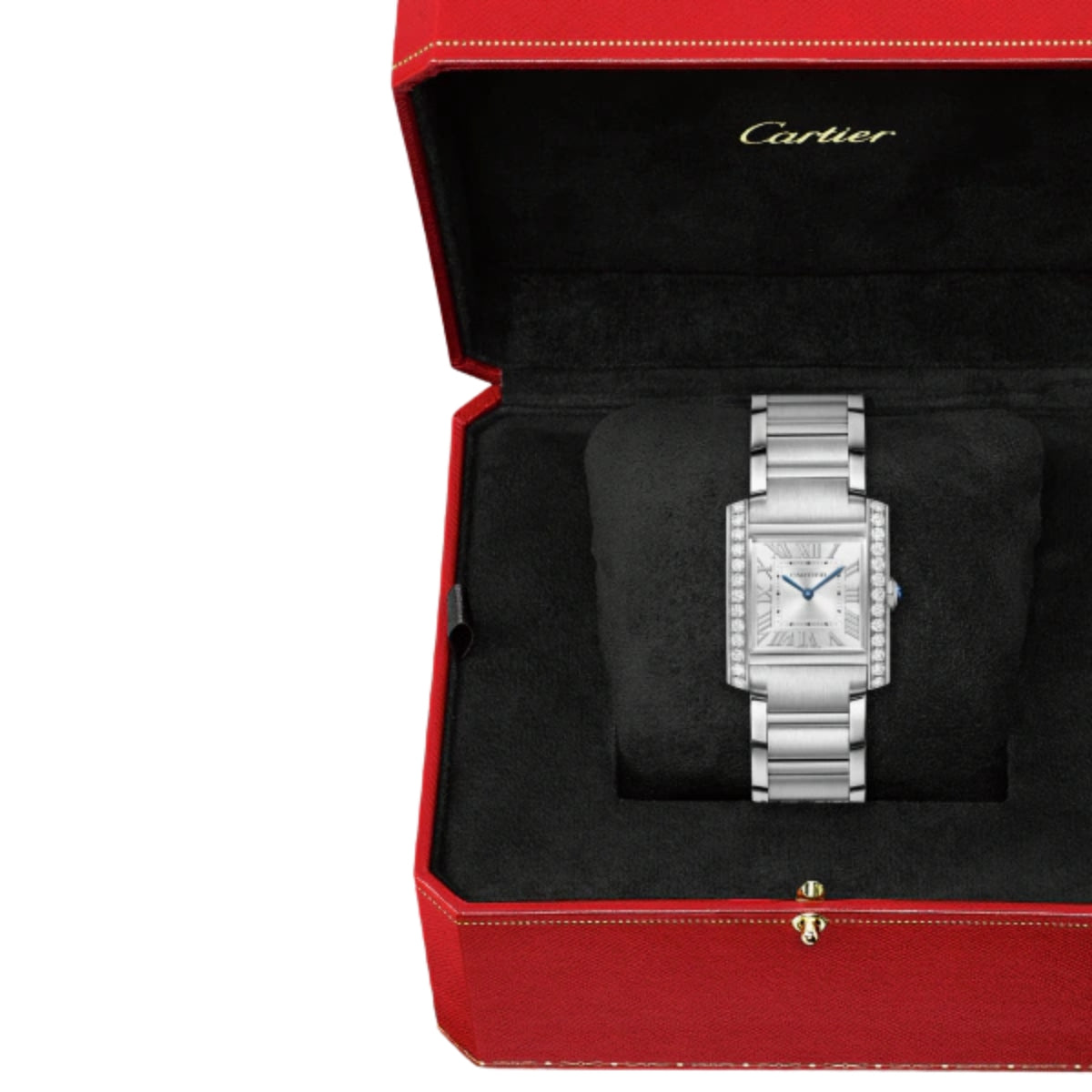 Cartier Tank Francaise Medium Steel Diamonds W4TA0021