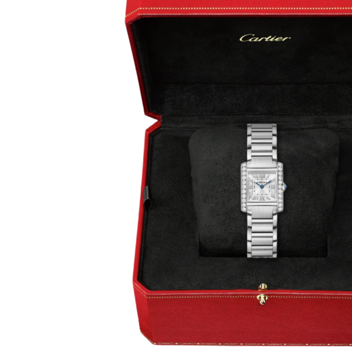 Cartier Tank Francaise Small Steel Diamonds W4TA0029